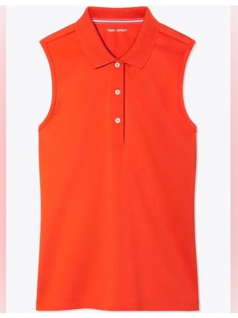 Tory Burch Sport S/P Red Performance Tech Polo Collar Tank Golf Tennis